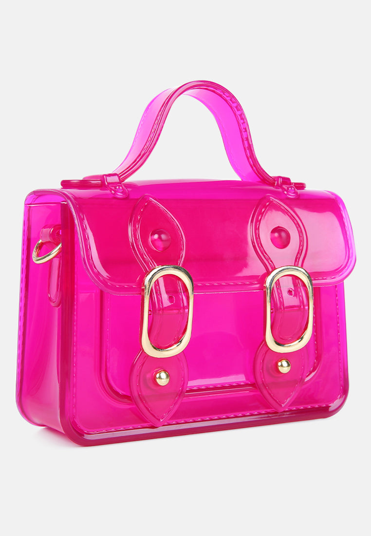 jelly saddle sling bag#color_fushia