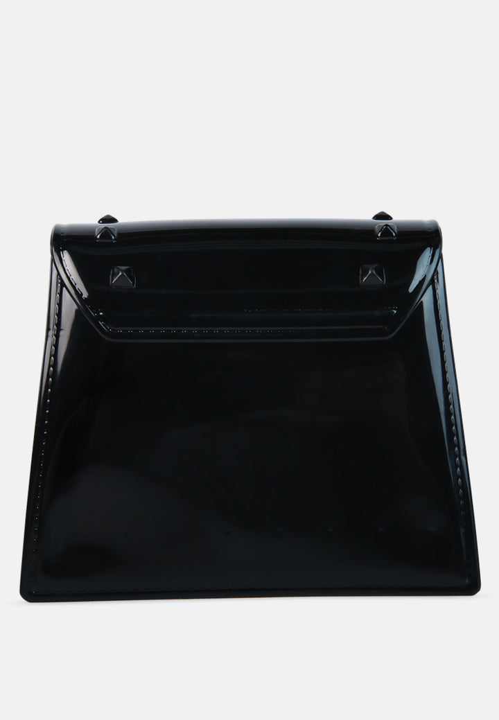 jelly buckled sling bag#color_black