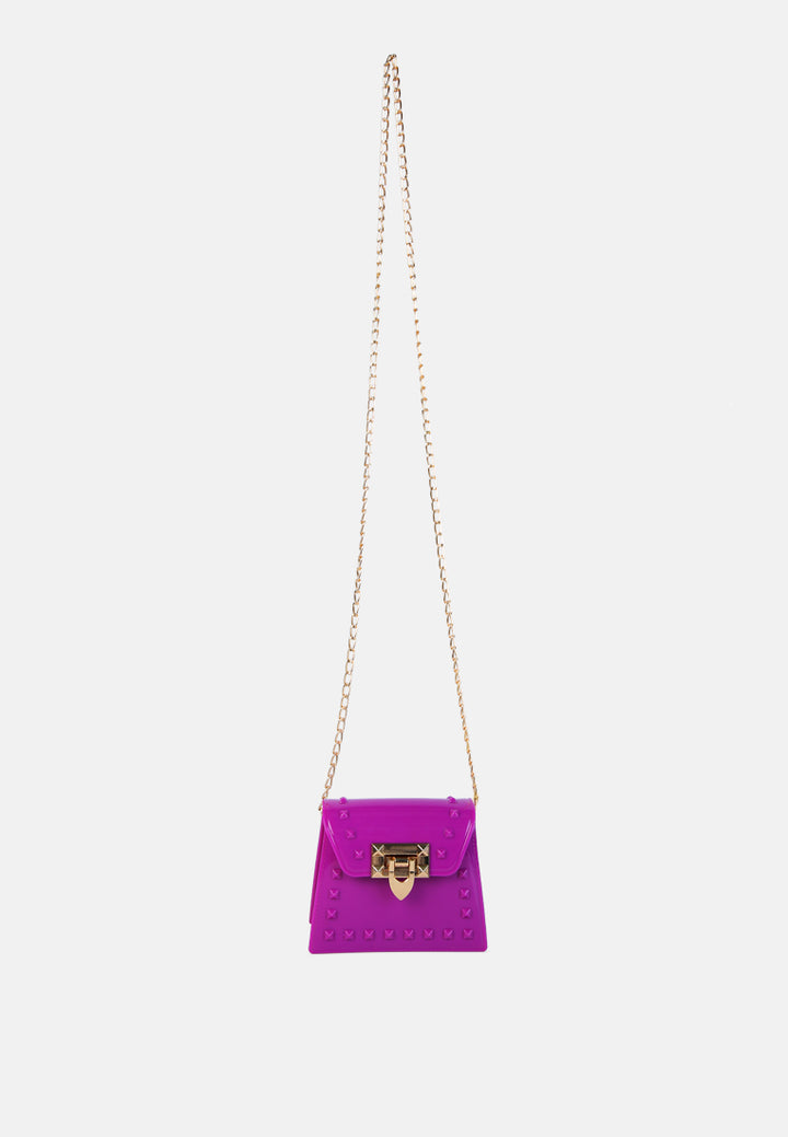 jelly buckled sling bag#color_purple