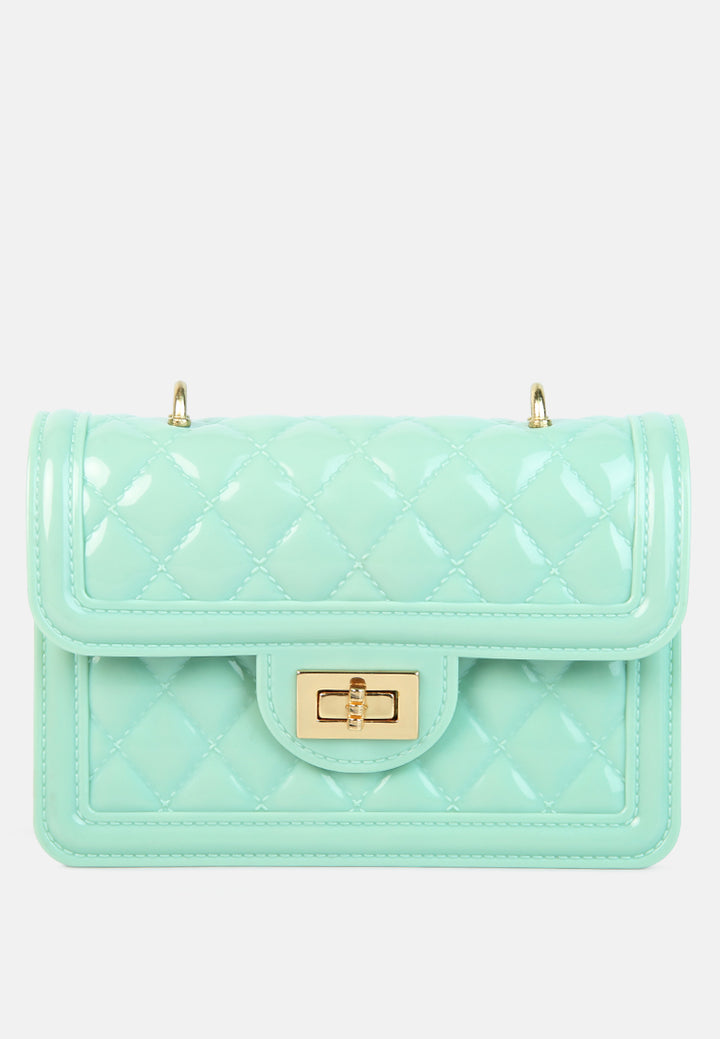 jelly quilted sling bag#color_mint