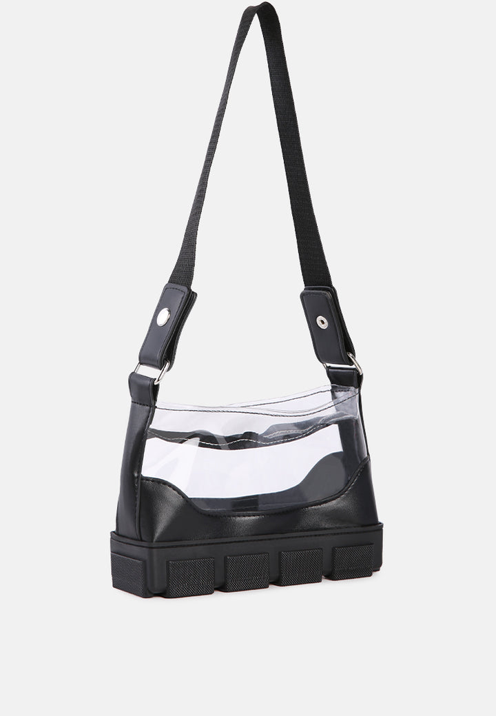 Black Clear Utility Handbag#color_black
