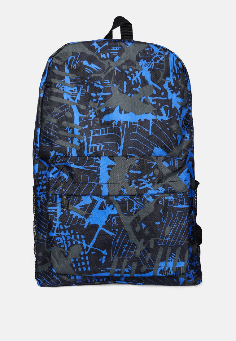 casual college backpack#color_multi-blue