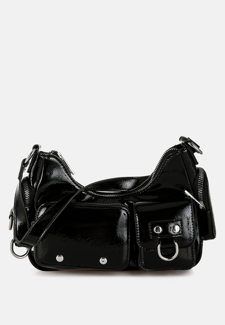 multi-pouch pocket shoulder bag by ruw#color_black