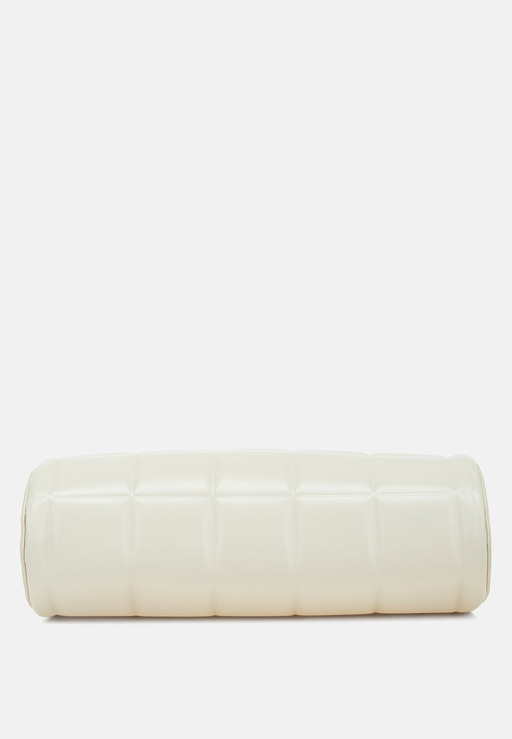 cylindrical pillow crossbody bag by ruw#color_cream