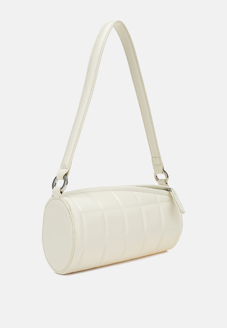 cylindrical pillow crossbody bag by ruw#color_cream