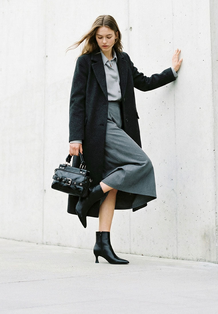 buckle detail satchel bag by rag#color_black