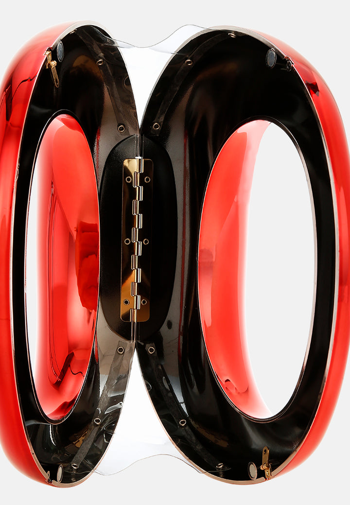 metallic clutch bag by rag#color_red