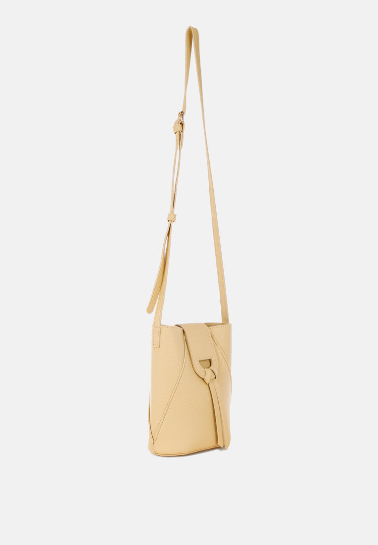 flap closure sling bag by rag#color_yellow