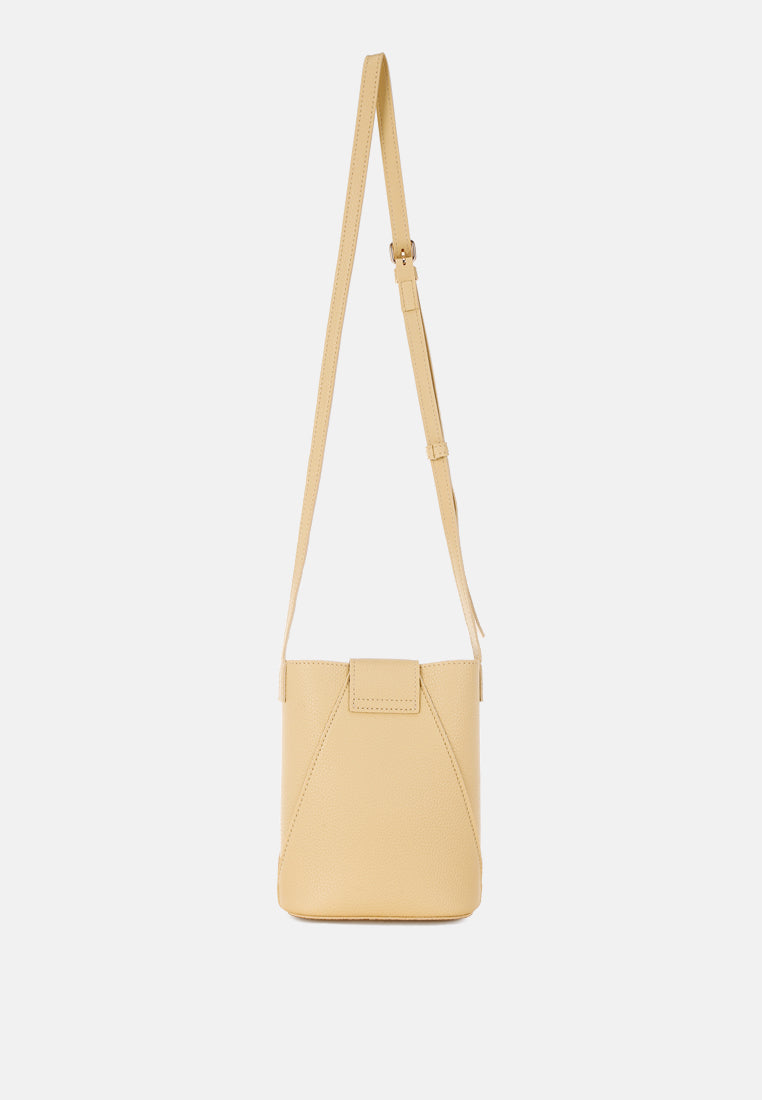 flap closure sling bag by rag#color_yellow