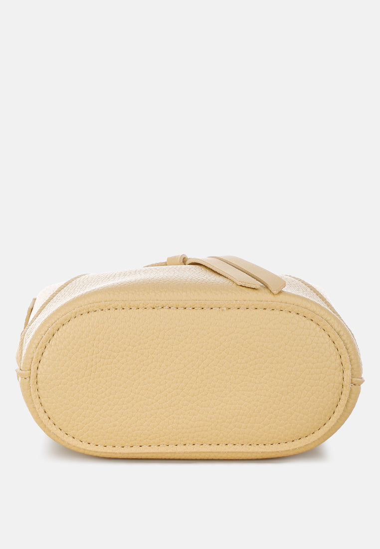 flap closure sling bag by rag#color_yellow