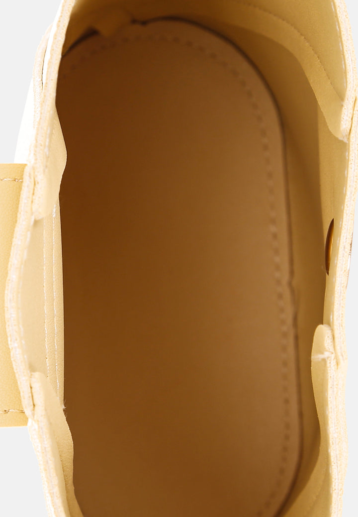 flap closure sling bag by rag#color_yellow