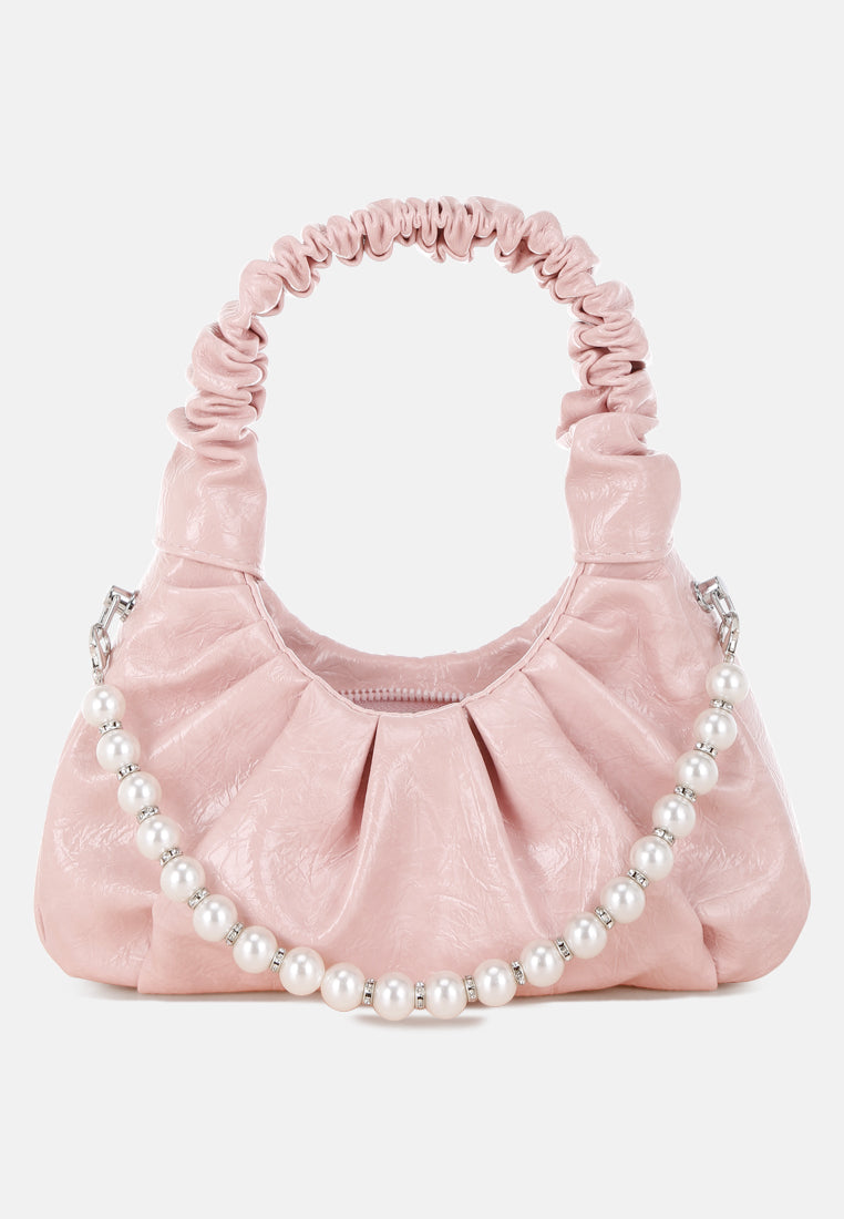 ruched handle crossbody bag by rag#color_pink