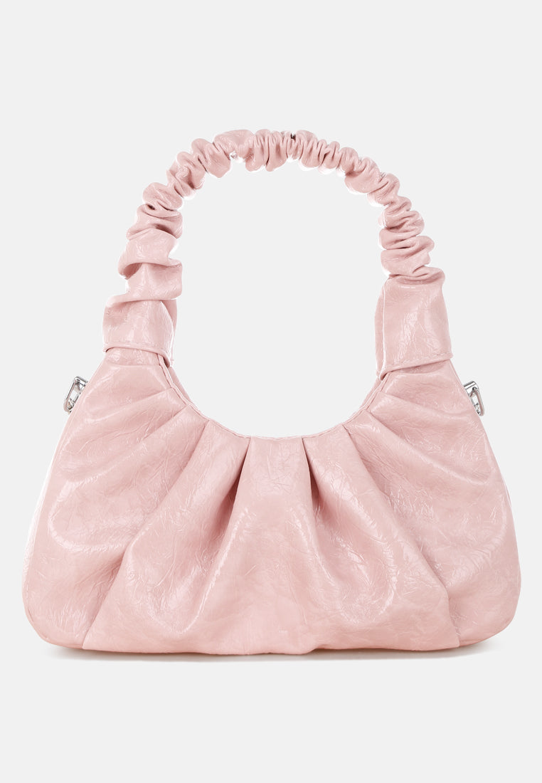 ruched handle crossbody bag by rag#color_pink