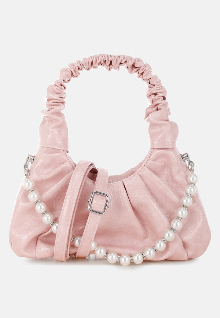ruched handle crossbody bag by rag#color_pink