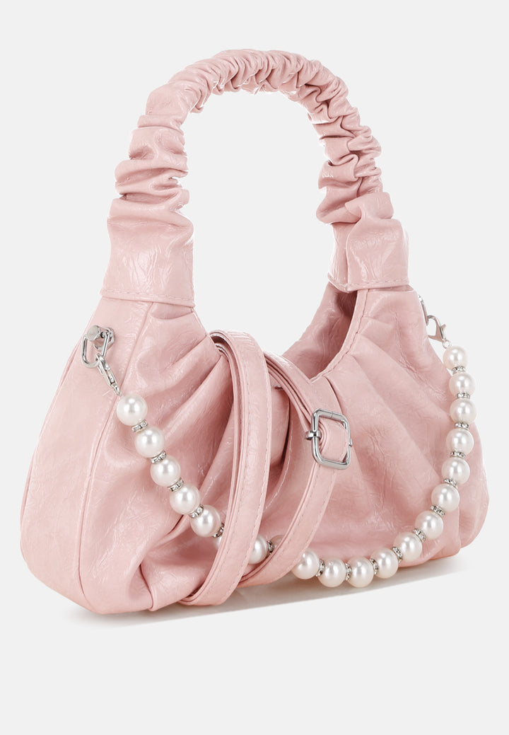 ruched handle crossbody bag by rag#color_pink