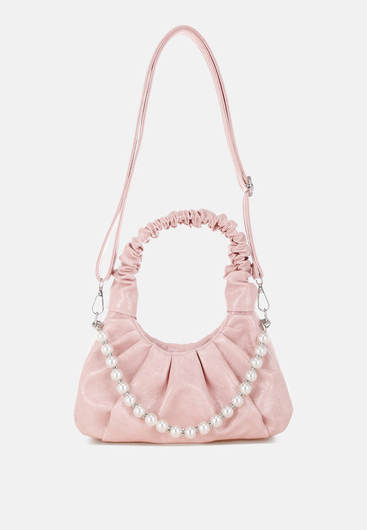 ruched handle crossbody bag by rag#color_pink