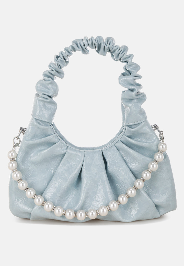 ruched handle crossbody bag by rag#color_blue