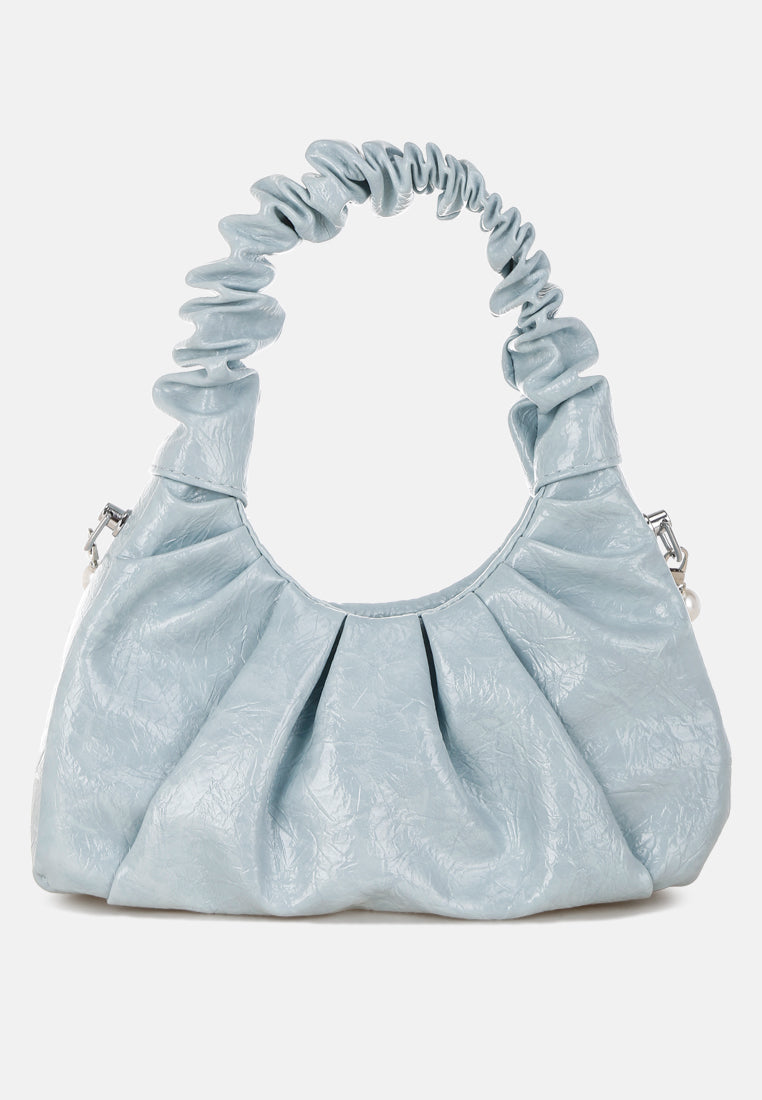 ruched handle crossbody bag by rag#color_blue