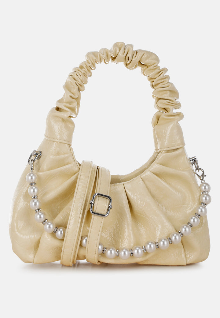 ruched handle crossbody bag by rag#color_yellow