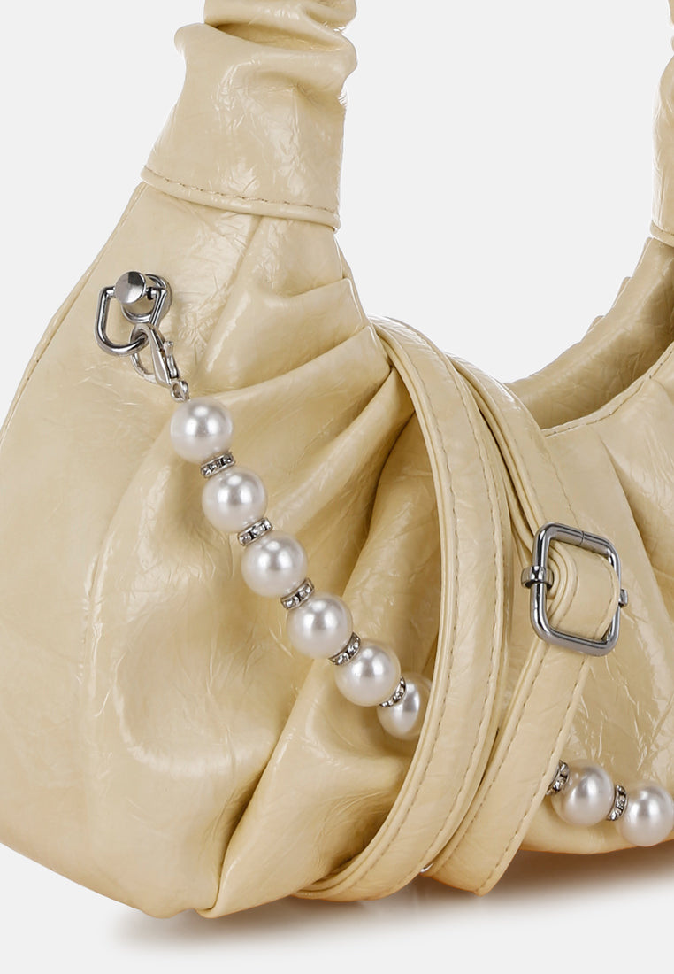 ruched handle crossbody bag by rag#color_yellow