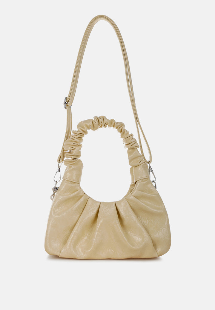 ruched handle crossbody bag by rag#color_yellow