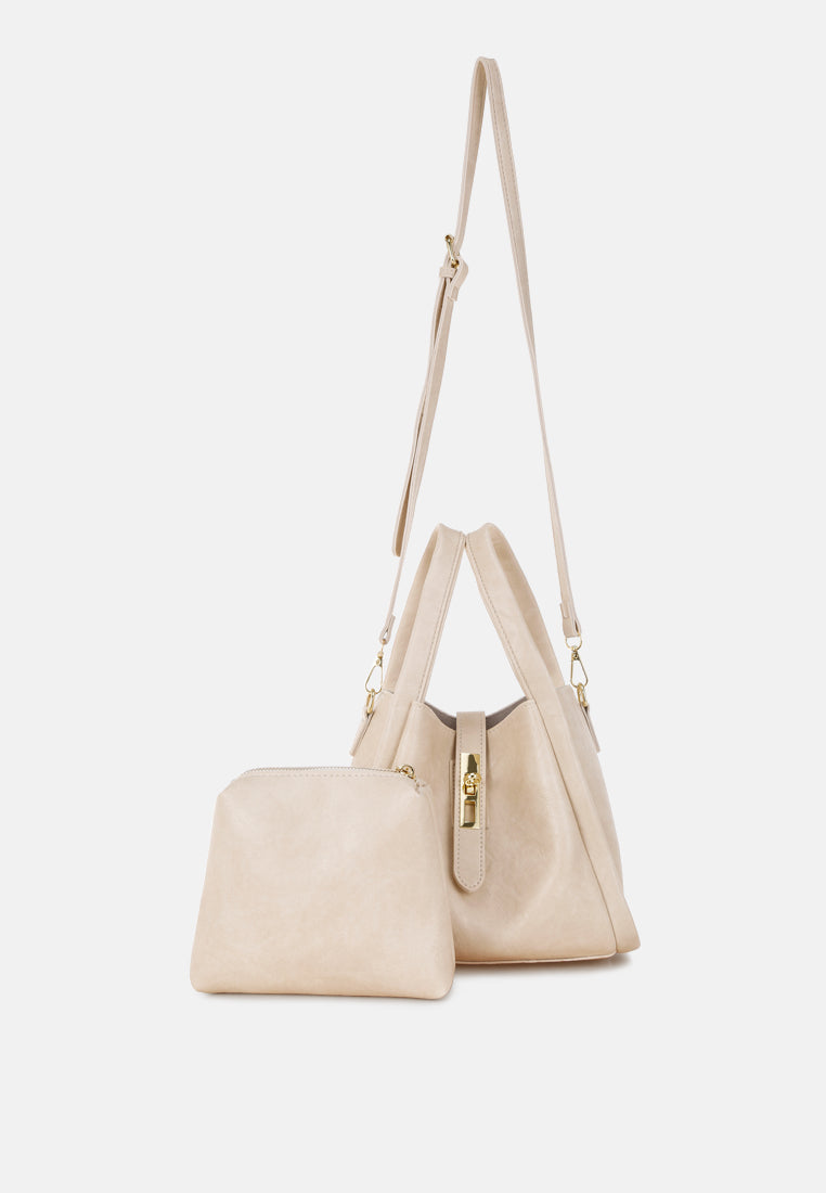 handbag with matching pouch by rag#color_beige