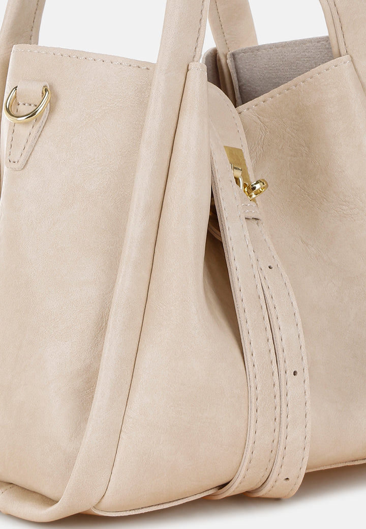 handbag with matching pouch by rag#color_beige