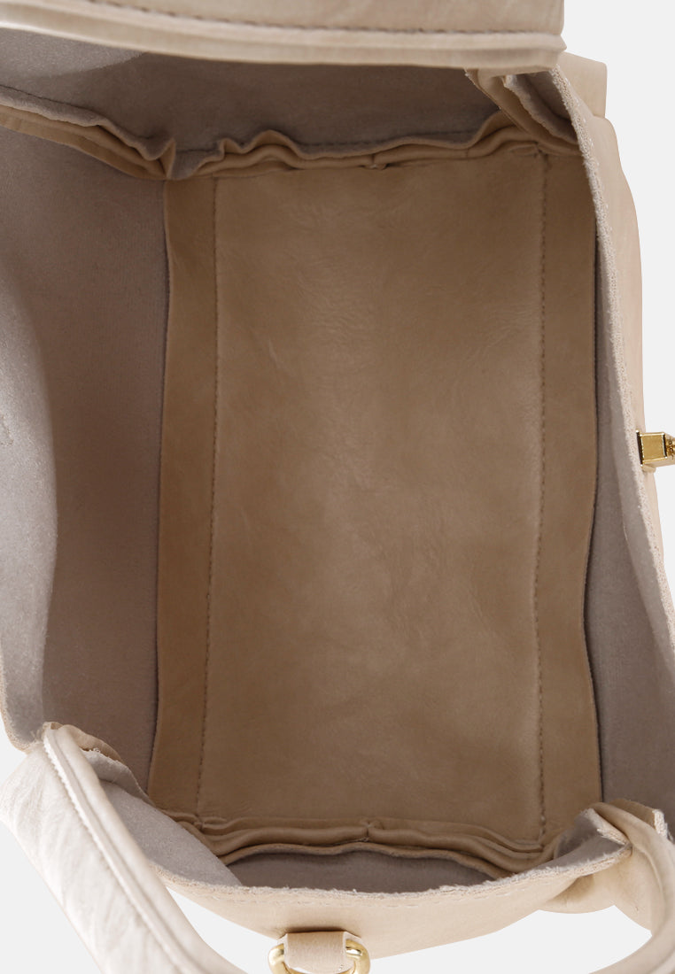 handbag with matching pouch by rag#color_beige