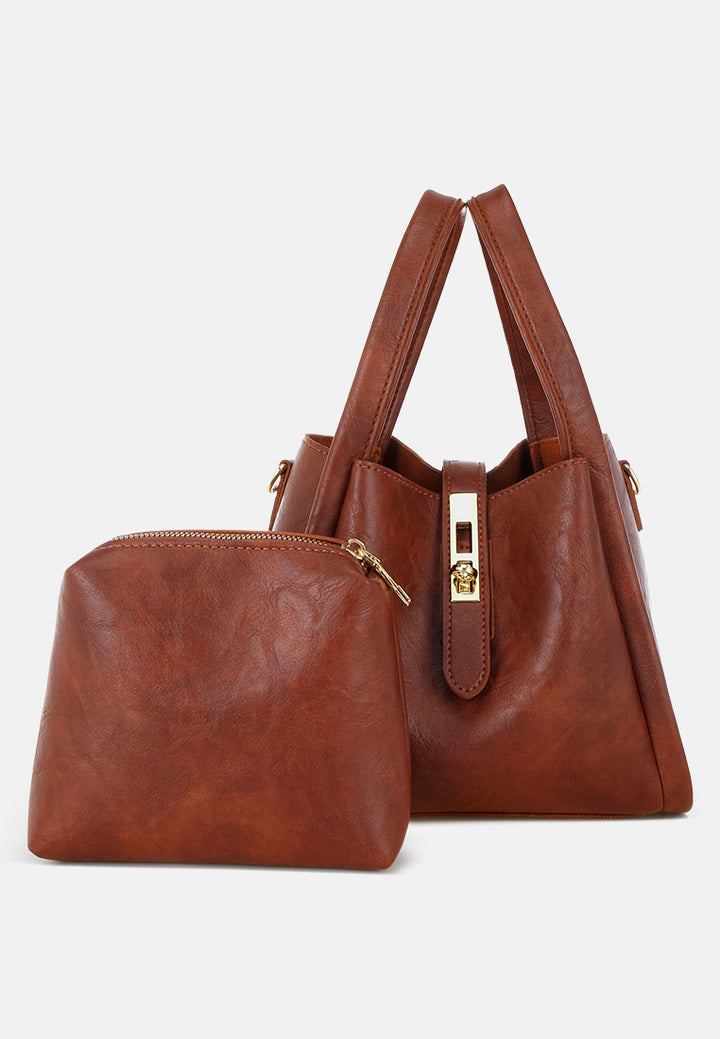 handbag with matching pouch by rag#color_brown