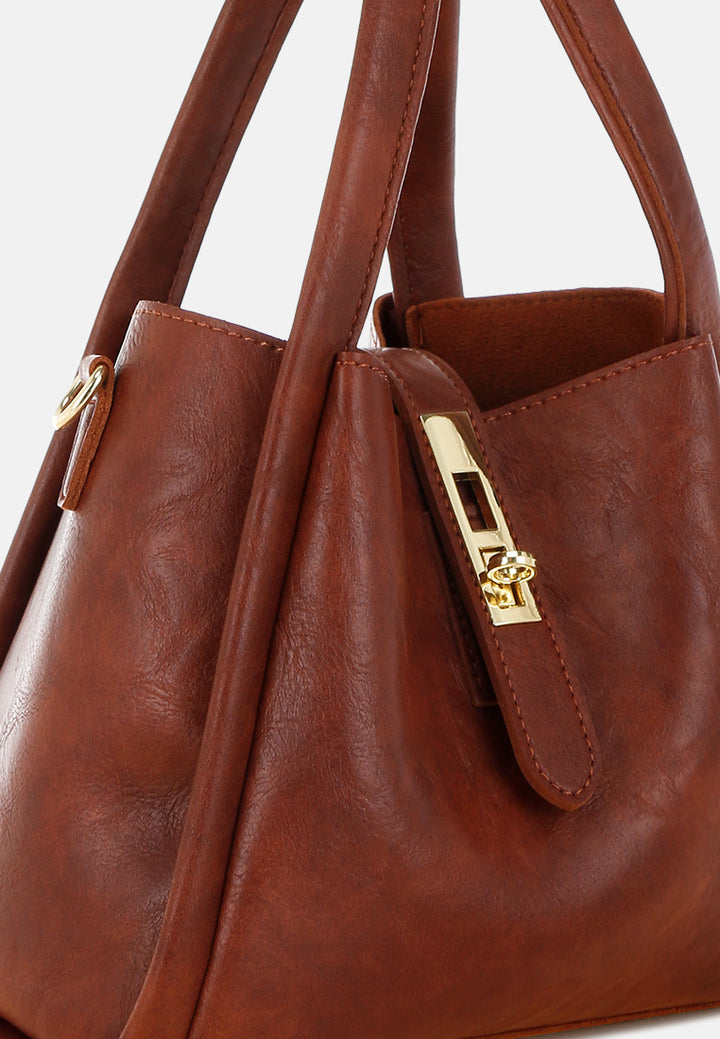 handbag with matching pouch by rag#color_brown