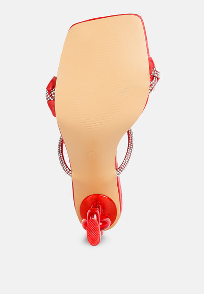 big plan diamante detail mid heel sandals#color_red