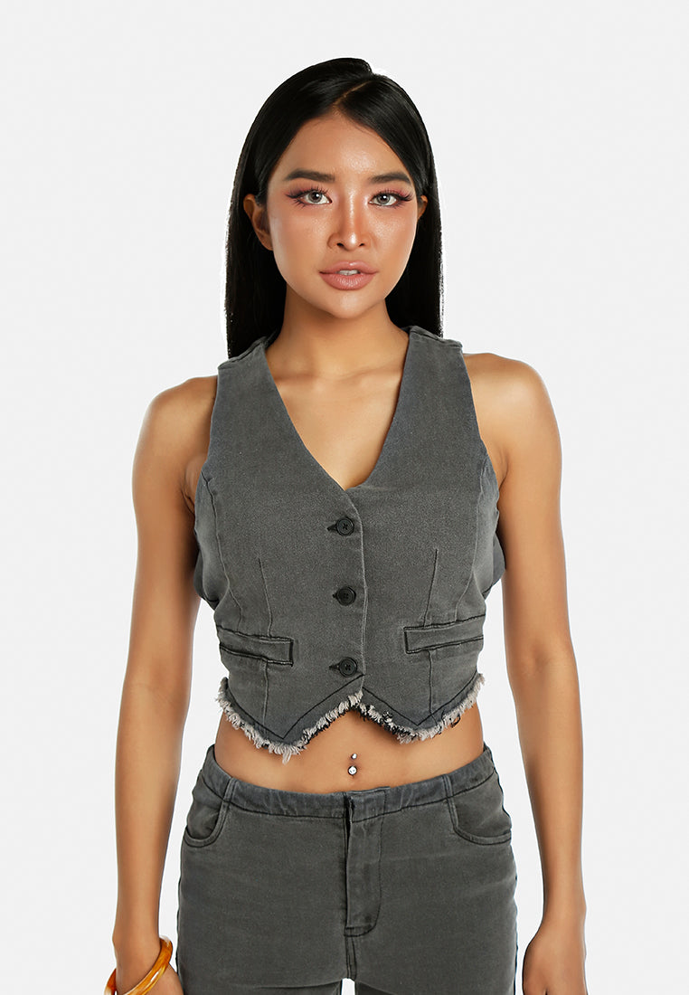 backless denim waistcoat by ruw#color_black