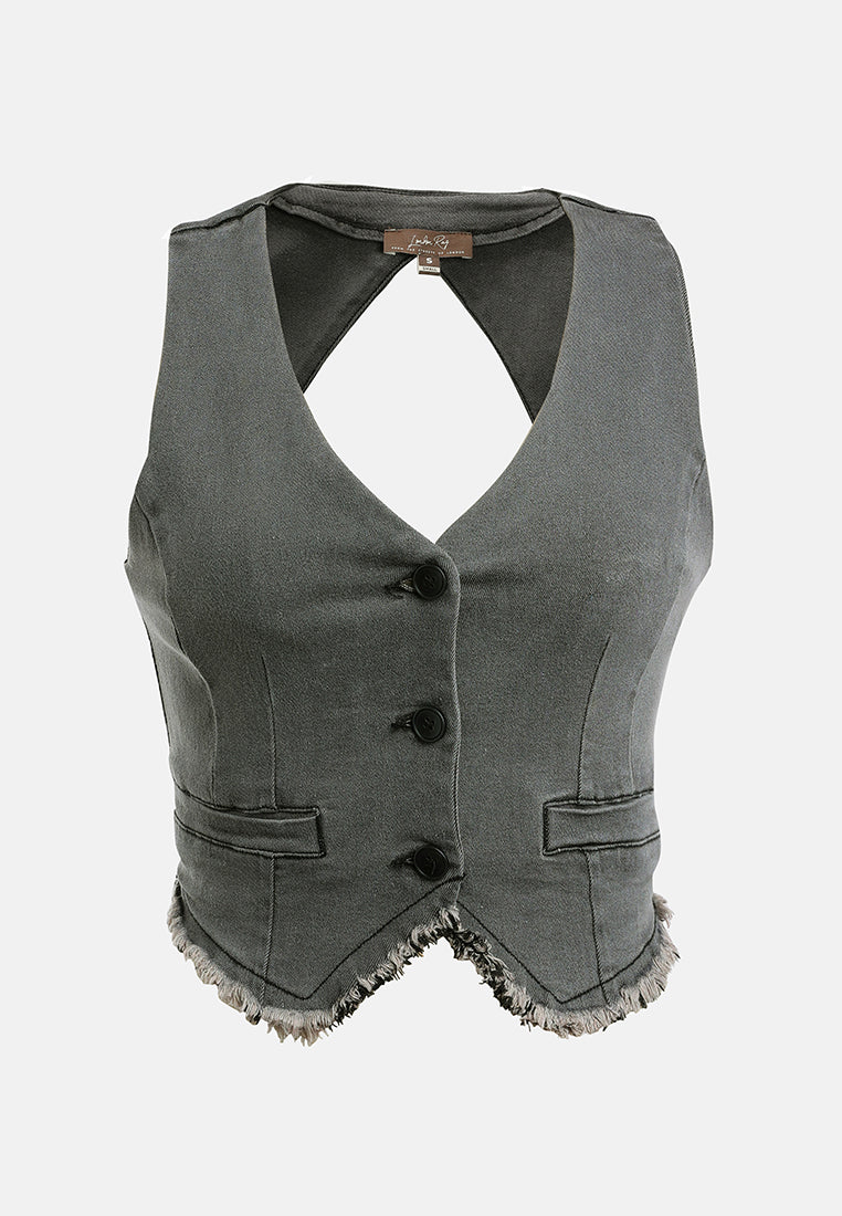 backless denim waistcoat by ruw#color_black