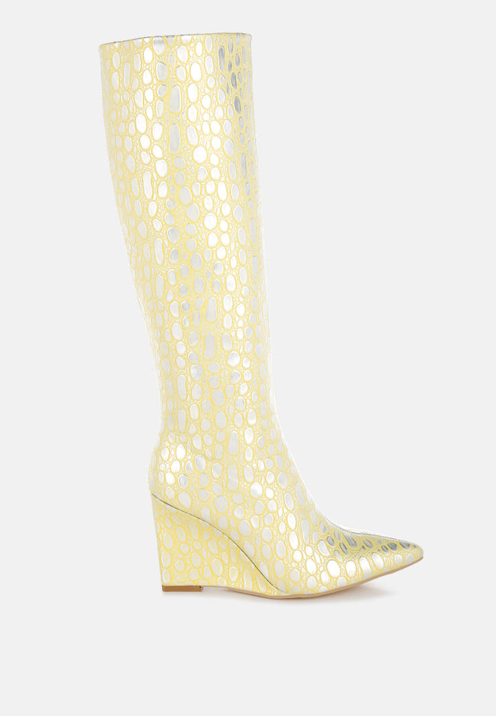 tear shaped faux leather boots by ruw#color_lime-yellow