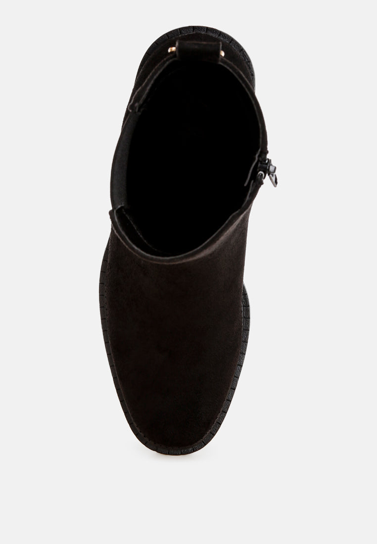 barnabas block heel chelsea boots#color_black-suede