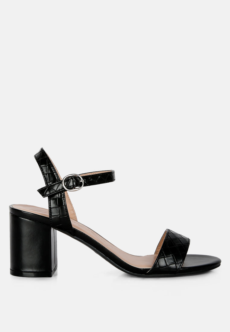 london rag women's block heeled slip on sandals by motes#color_black