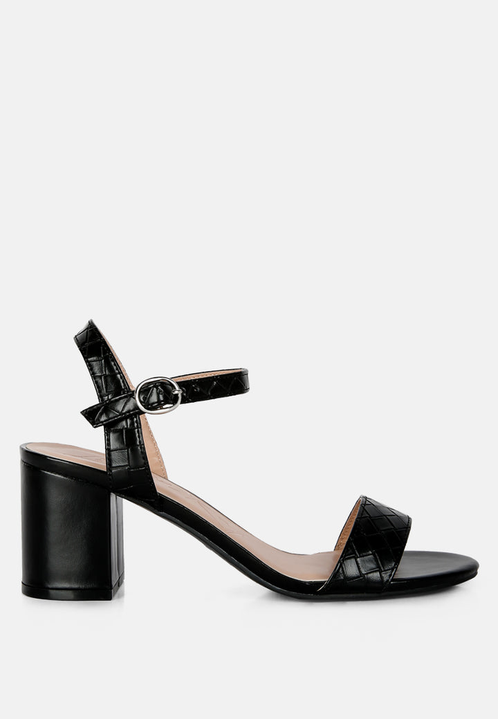 london rag women's block heeled slip on sandals by motes#color_black