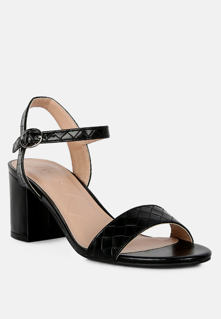 london rag women's block heeled slip on sandals by motes#color_black
