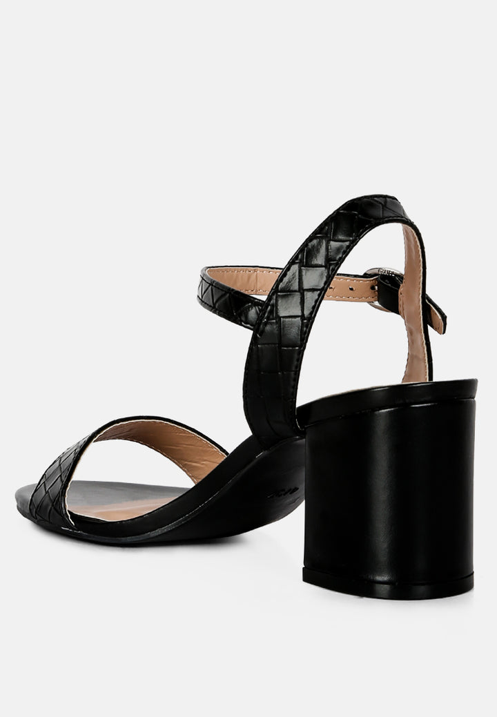 london rag women's block heeled slip on sandals by motes#color_black