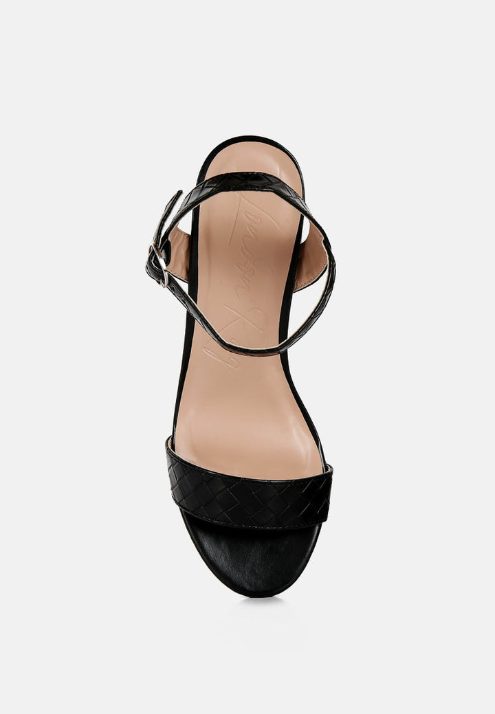 block heeled slip on sandals by mode#color_black