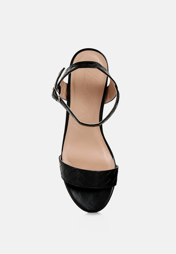 london rag women's block heeled slip on sandals by motes#color_black