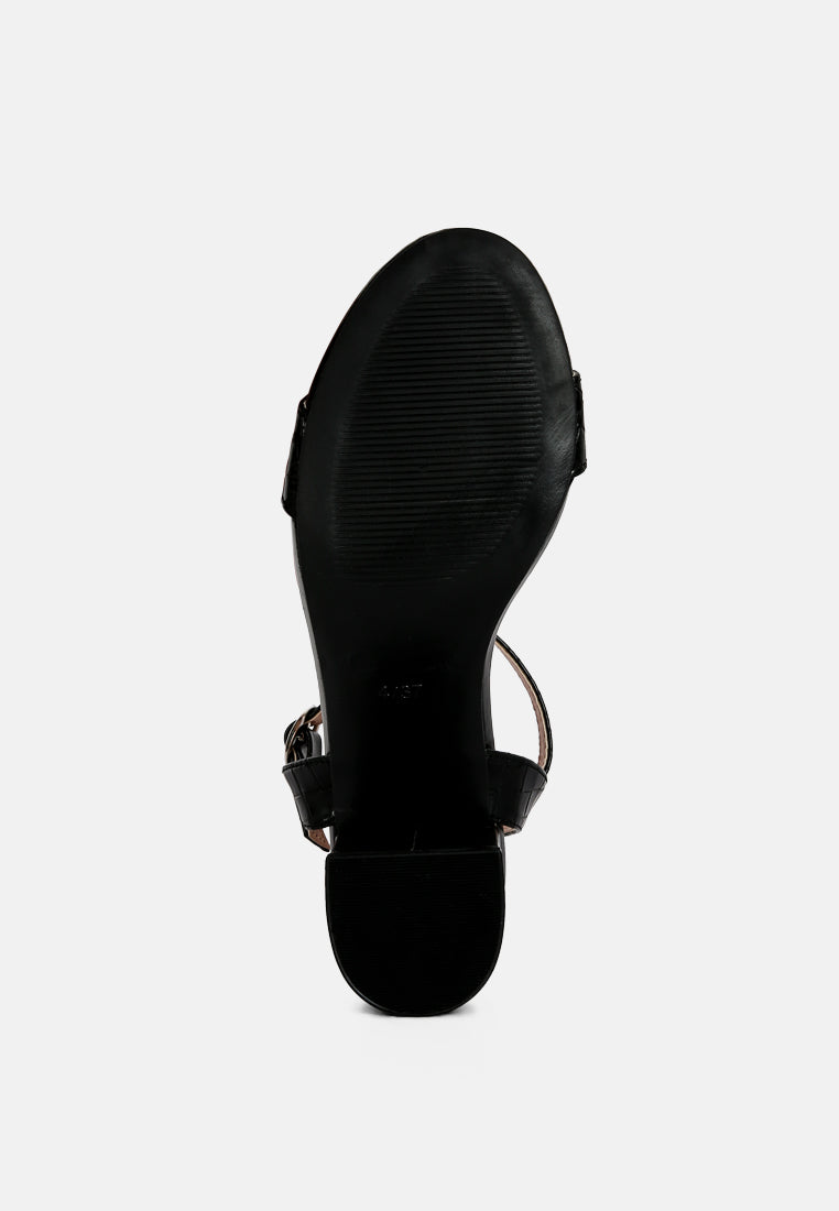 poiret woven strap block heel sandals#color_black