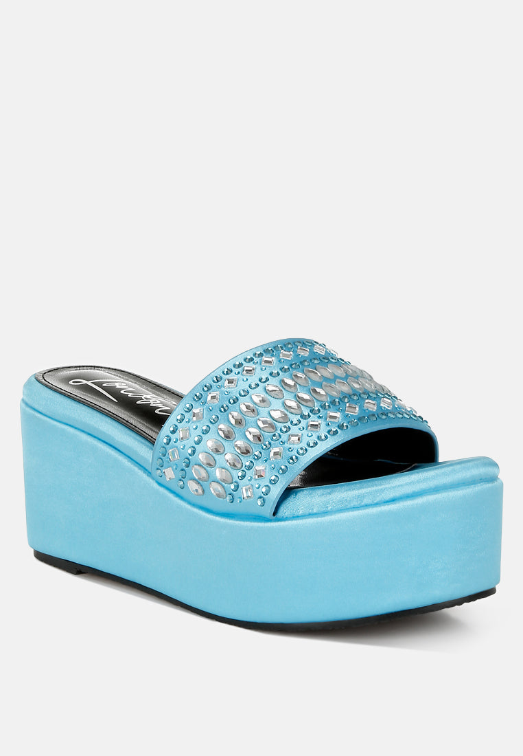 batanga diamante & rhinestone detail stylish flatforms#color_blue