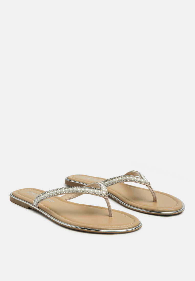 beaded strap thong flats#color_nude