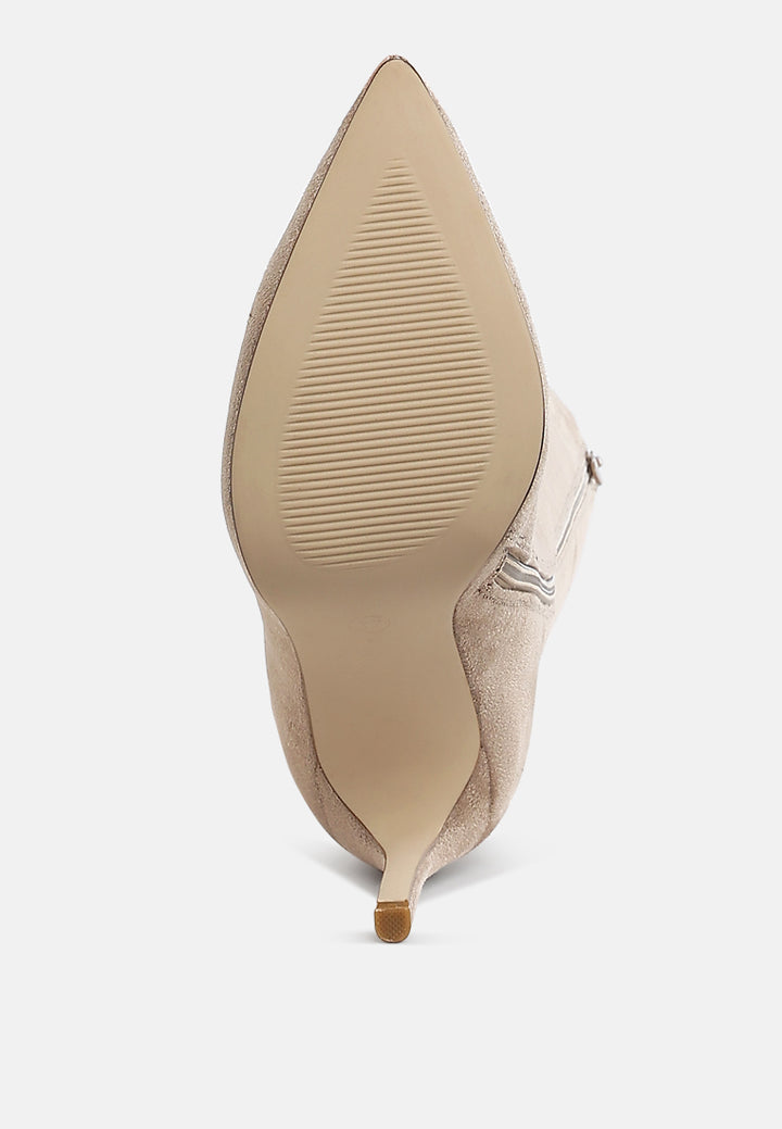 rhinestone patterned calf boots by ruw#color_beige