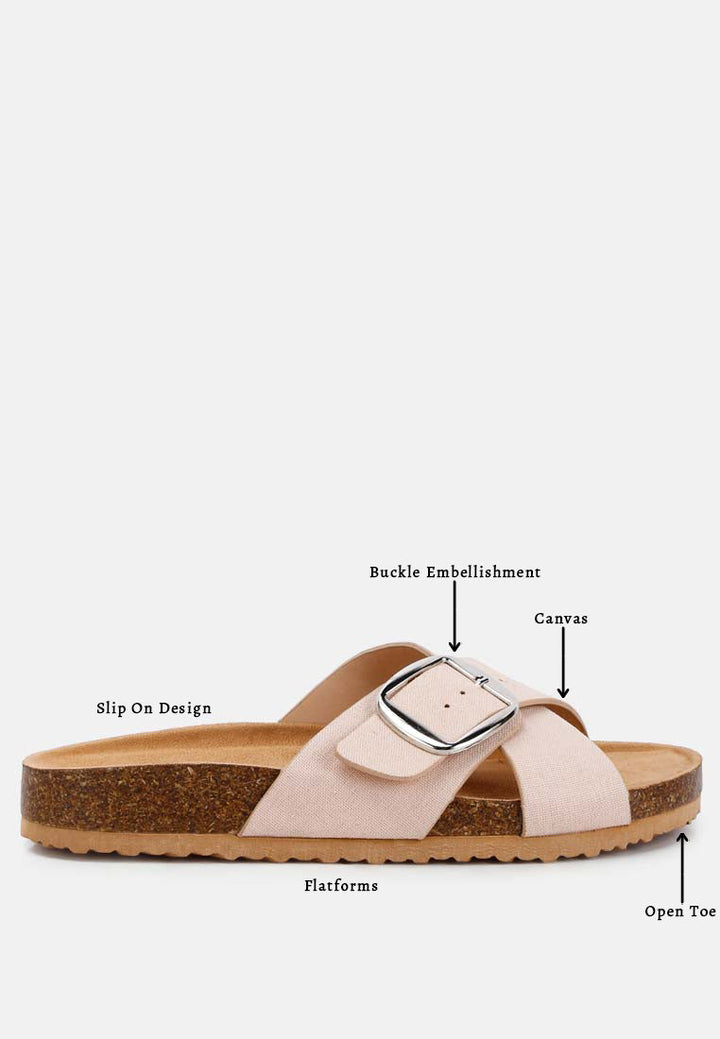 buckle slip-on sandals by rag#color_beige