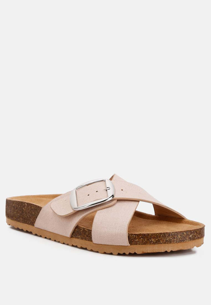buckle slip-on sandals by ruw#color_beige