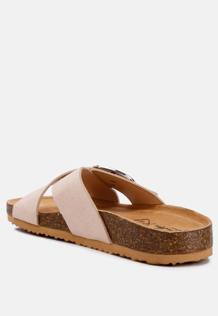buckle slip-on sandals by ruw#color_beige