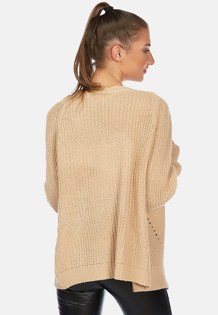 v - neck cardigan#color_beige