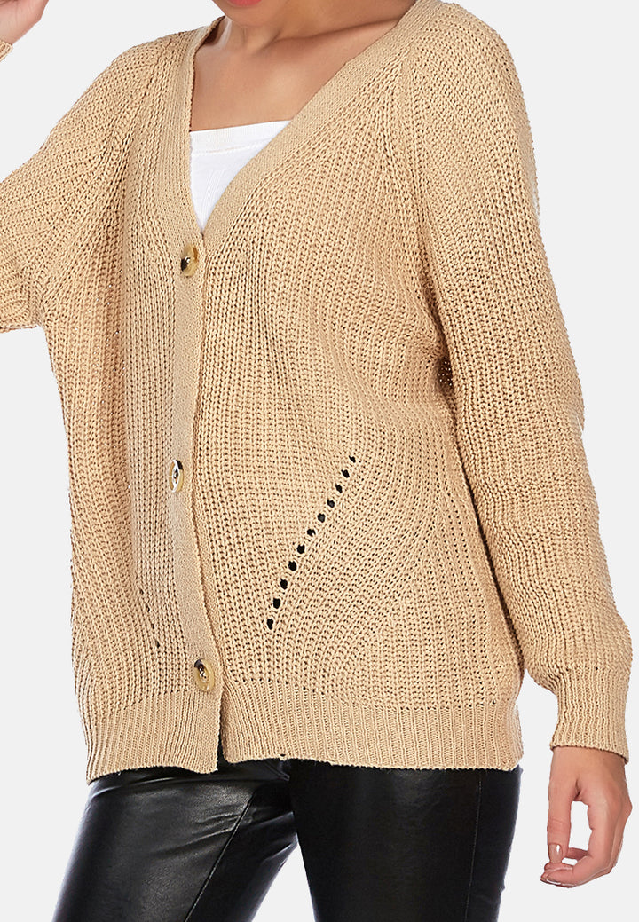 v - neck cardigan#color_beige